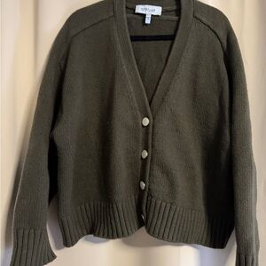 Derek Lam Khaki Button-Up Cardigan